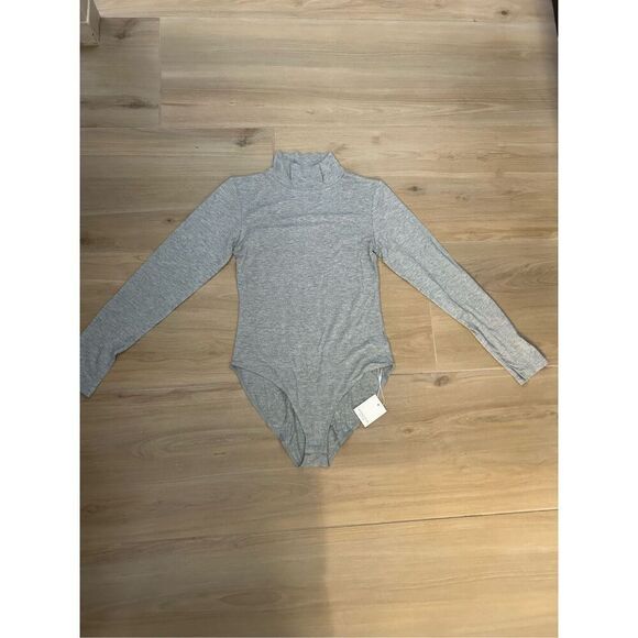 NEW MANGOPOP Mock Turtle Neck Long Sleeve Tops Bodysuit S - Picture 4 of 4